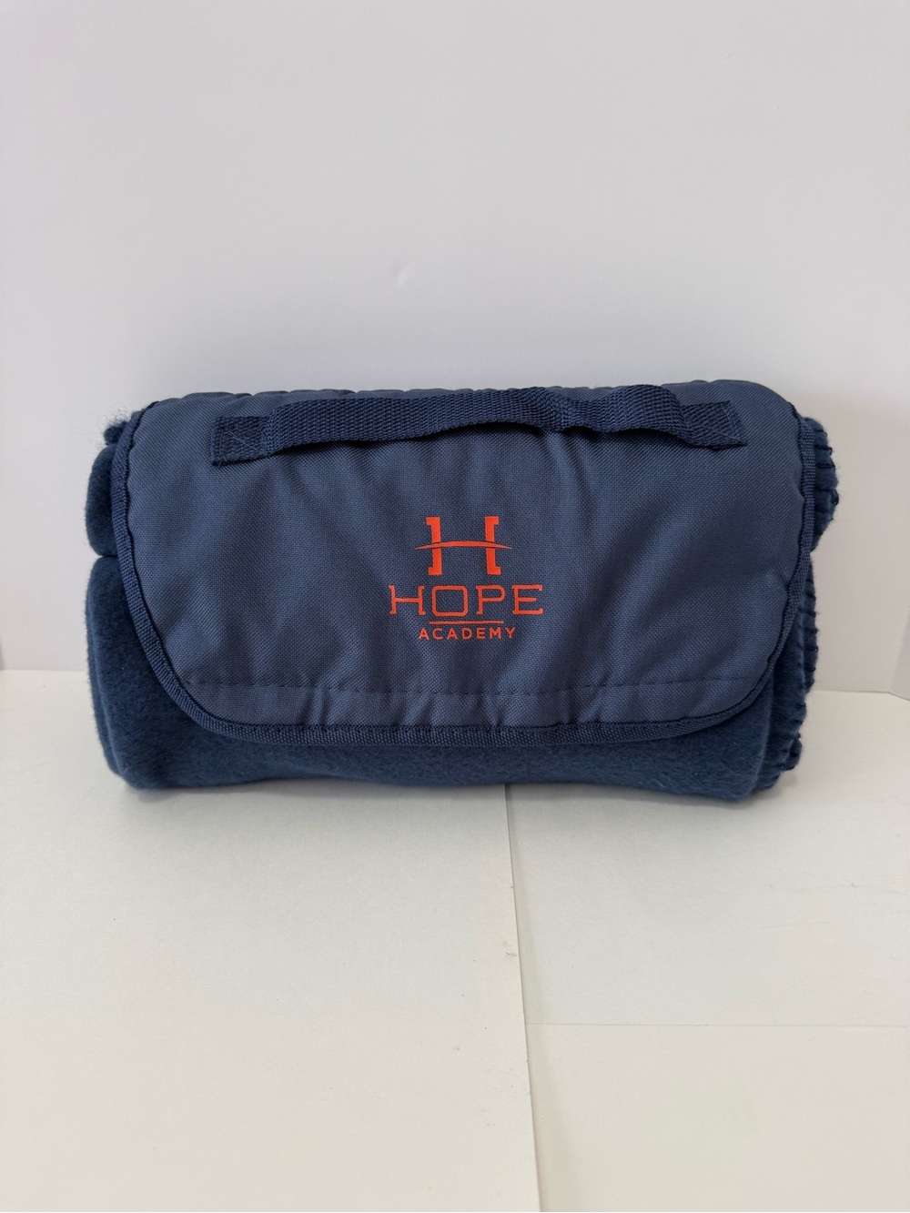 Hope Academy Navy Foldable Fleece Blanket with Logo